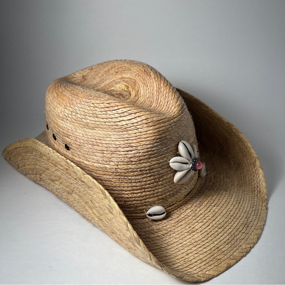 Sahuayo Cowrie Shell Straw Cowboy Hat